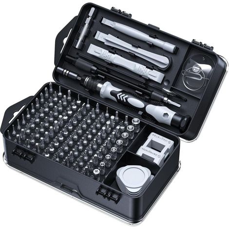 Set di cacciaviti di precisione 115 in 1, kit professionale di mini attrezzi magnetici per riparazioni [resistenti], piccolo cacciavite per telefono, computer, orologio, laptop, occhiali (1/4)