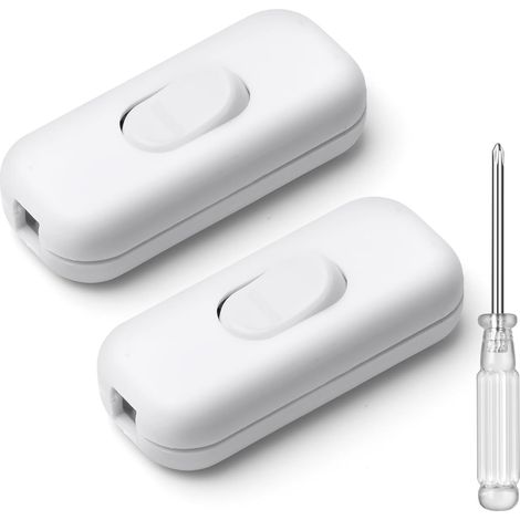 Interrupteur Bipolaire - 2 Pièces - Plastique PC - 250V 100W - Pour Lampe et Petit Appareil - Blanc