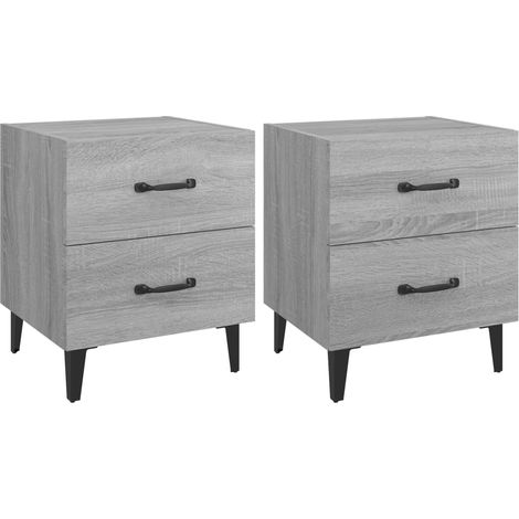 Maison Exclusive - Nachttische 2 Stk. Grau Sonoma 40x35x47,5 cm