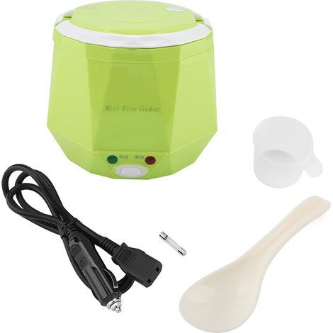 Cuiseur à riz électrique portable multifonctionnel, 24 V, 140 W, 1,3 L, cuiseur à vapeur pour camion (vert)