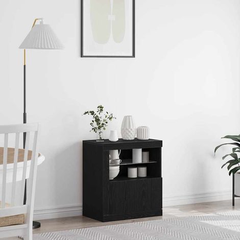 LED-Sideboard Schwarz 60,5 x 37 x 67 cm Holzwerkstoff