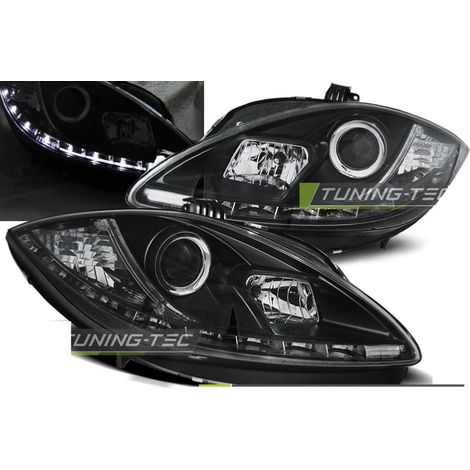 Paire de feux phares Seat Leon / Altea 09-13 Daylight led noir-27361796