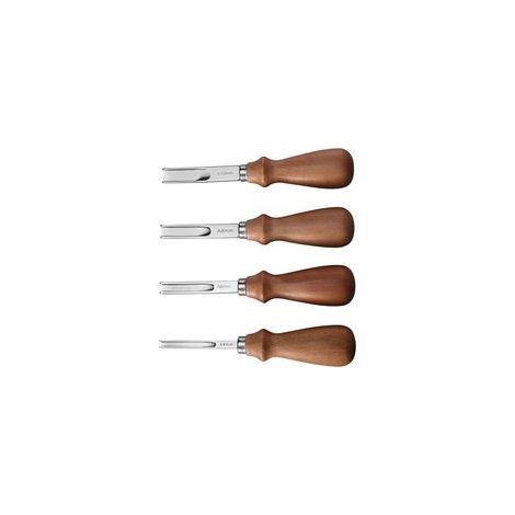 4PCS Couteau à Parer en Cuir, Outil de Maroquinerie avec Manche en Bois 4mm, 6mm, 8mm, 10mm Outils pour Parer les Bords du Cuir pour le Travail du Cuir pour Biseauter Couper Découper et Marquag (1/5)