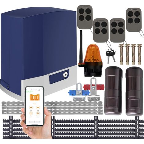 Antriebsset für Schiebetore 1000 kg, WLAN, 4x Fernbedienung, 5x LED-Streifen (1/5)