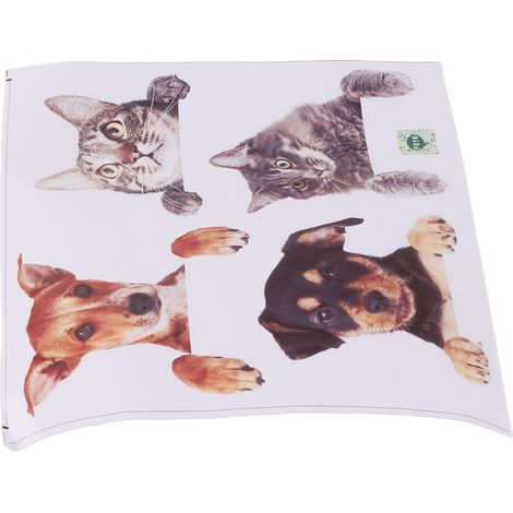 Autocollants Muraux Animaux Chien Chat Dessin Animé Stickers Décoratifs Interrupteur Chambre Amovibles (1/5)