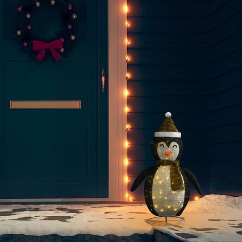 vidaXL Décoration de Noël pingouin à LED Tissu de luxe 60 cm (1/5)