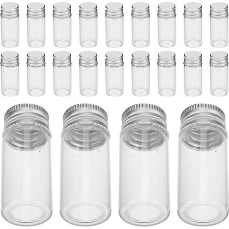 Mini bouteilles en verre compactes, idéales pour la décoration intérieure et les cadeaux. Contenance : 10 ml. Système anti-fuite. Lot de 30. (1/5)