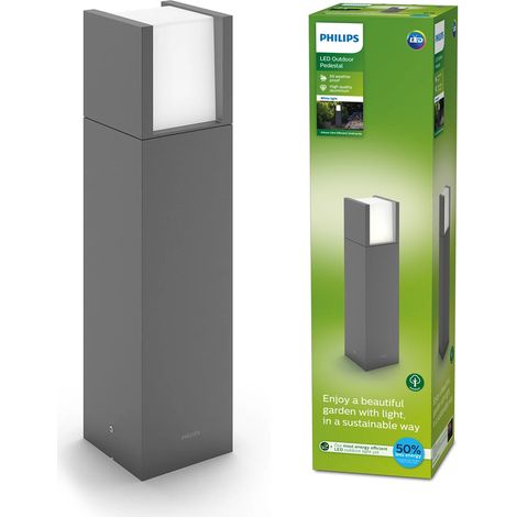 Philips borne extérieure Arbour, ultra efficient Classe energétique A, 3000 kelvin, 800 lumen, anthracite (1/5)