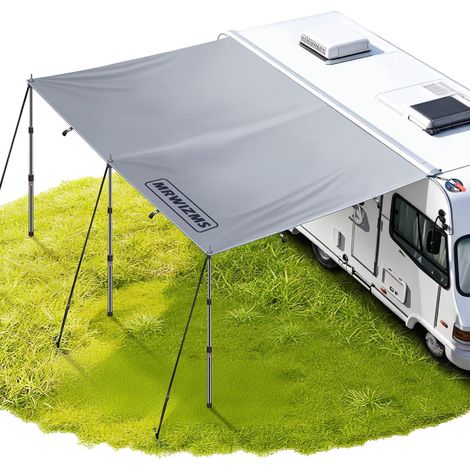 Voile d'ombrage avec Bande passepoilée, auvent de Bus, auvent de Voiture, Caravane, Fourgon, Camping Car 3x240m, Rail Auvent(4.6-7mm), ÉTanche et RÉSistant aux UV (1/5)