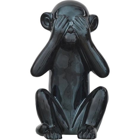 Statuette Déco "Singe" 28cm Noir (1/5)