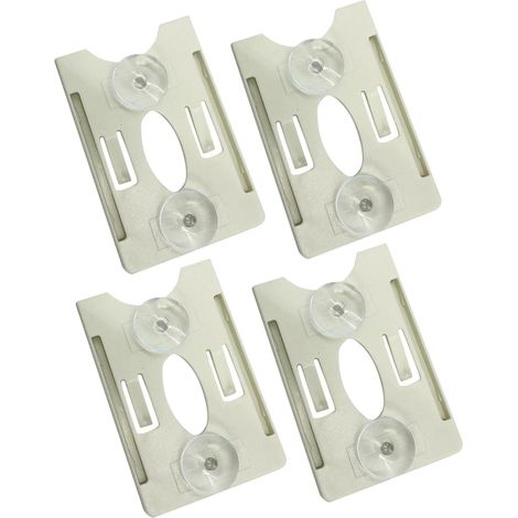 Porte Carte Ventouse Plastique 4 Pièces Beige pour Affichage Permis de Stationnement et Carte de Passage, Contrôle d'Accès Véhicule (1/5)