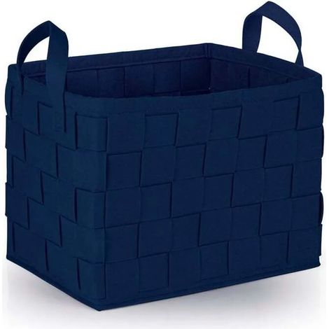 Sac de rangement en feutre N8WERK L - 40 x 30 x 30 cm - Bleu foncé (1/5)