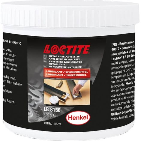 Locttie LB 8156 400 g grasso bianco, pasta antigrippaggio senza metalli a base di olio minerale, sapone di litio e riempitivo ceramico, fino a +900°C, previene il grippaggio e il bloccaggio dei compon