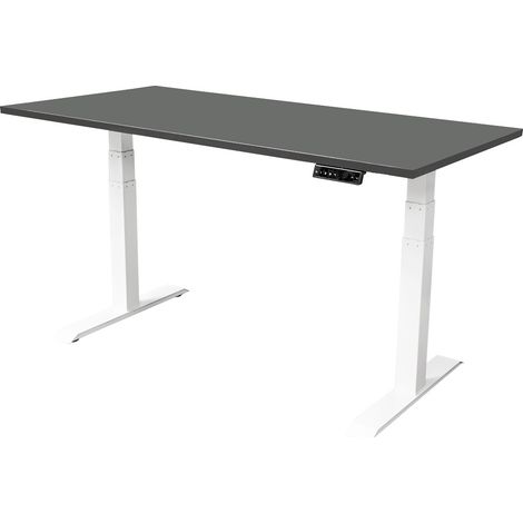 Escritorio Ajustable Dual Motor - 140x80 cm - Blanco / Antracita