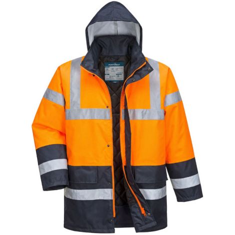 Chaqueta de tráfico de invierno en contraste de alta visibilidad ES1 Essential ES466 XS Naranja/Marino (1/2)