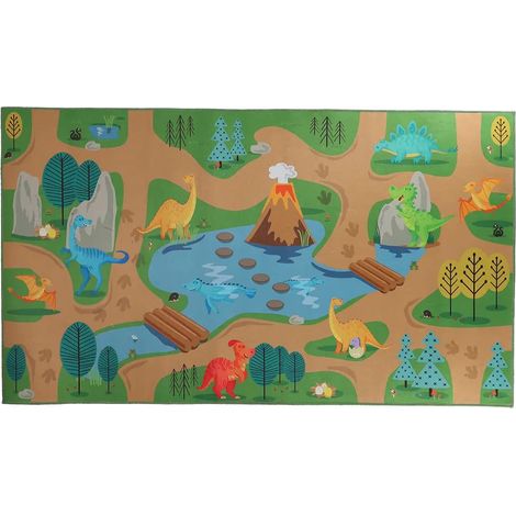 Esschert Design Kinder Spielteppich Dinosauriewelt Outdoor 140 x 80 cm