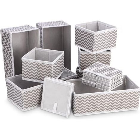 12 Pièces de Organisateur Tiroir Non-tissé, Rangement Vetement Pliable en Tissu, Boite Rangement Vetement, Rangement Facile des Vêtements, Sous-Vêtements, Chaussettes, Jouets, Articles Divers, ETC (1/5)