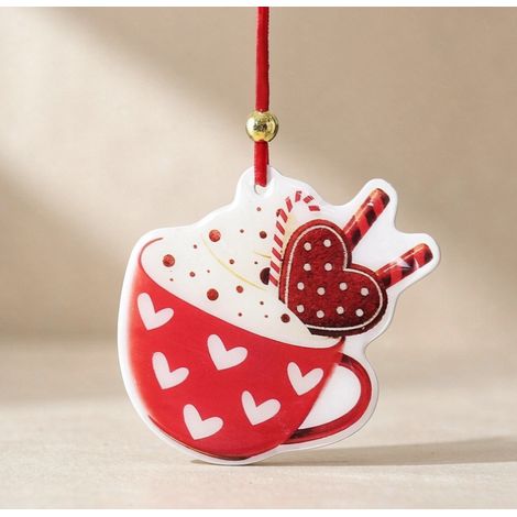 Décoration suspendue mug de Noël avec biscuits cœur et crème,10 cm (1/3)