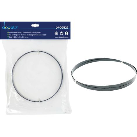 Dapetz ® 1425mm (56") Bandsaw Blades 14 TPI 6.35mm Wide X 0.35mm Thick Made from CS80 Carbon Spring Steel for Cutting Metal Plastic Wood and Acrylic (1/5)