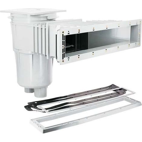 Hayward – Skimmer de piscine miroir grande meurtrière – Installation pour piscine béton carrelage – Ligne d'eau esthétique – Coloris blanc