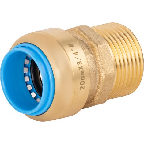 Conector automático universal TOUT PUSH Ø20 macho (3/4) (1/4)