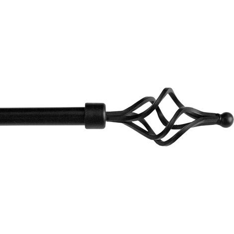 Bastone Tenda Ferro Estendibile 120-210 Asta Scorritenda modello Vortice - Nero