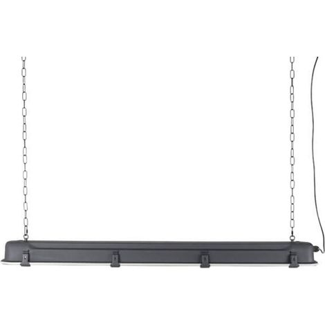ORION91 Lámpara Colgante LED Industrial XL Color Negro  130 x 14 cm largo cadena 180 cm - SpazioLuzio