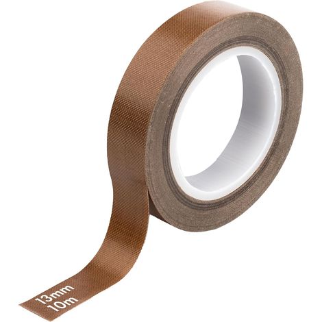 (13 mm d'épaisseur x 10 m de long) Ruban PTFE (Téflon) renforcé de fibres de verre, résistant aux hautes températures, antistatique, résistant à 300 °C, pour l'isolation électrique et la protection (1/5)