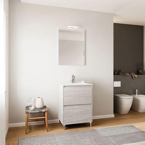 Mobile Bagno Savinidue Lisbona Base Colore Rovere Grigio 60 X 47 X 85 cm