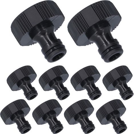 Lot de 10 adaptateurs filetés 15 mm, connecteurs de tuyau d'arrosage en plastique étanches et résistants pour jardin et cour, filetage femelle G1 (1/5)