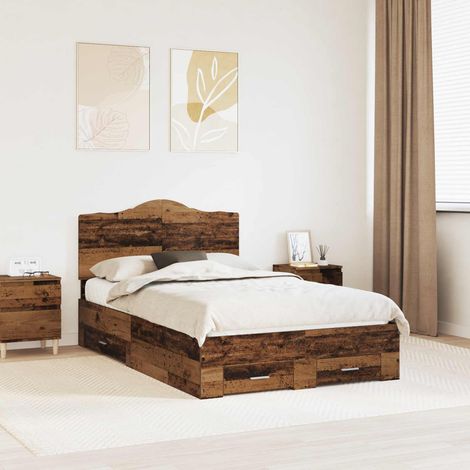 Cadre de lit-Structure de lit Bois ancien 120 x 190 cm Bois d'ingénierie 269789 (1/5)