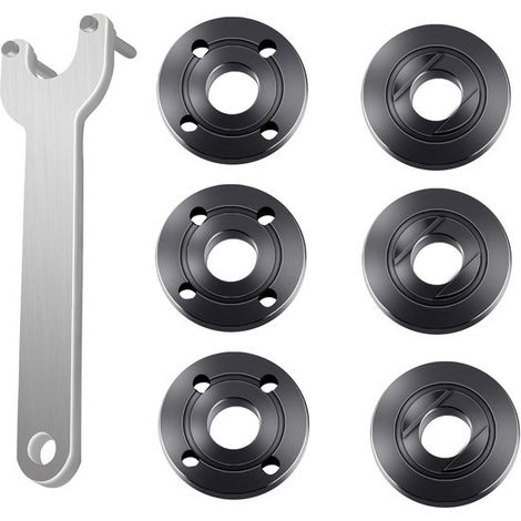 Accessoires pour meuleuses d'angle - Clé pour meuleuse - Convient pour Dewalt Milwaukee Bosch Black Decker Ryobi Makita 193465-4 4,5" 5" 5/8-11 Pièces (1/5)