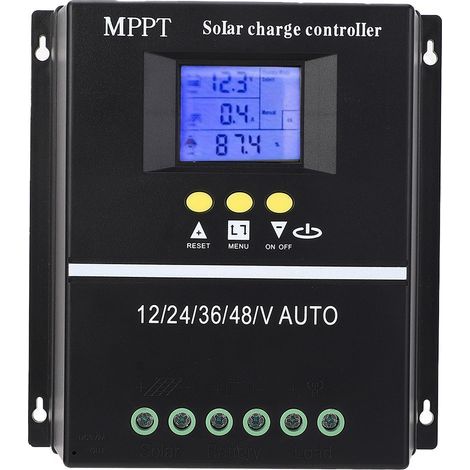 MPPT 60A Solar Charge Controller 12V 24V 36V 48V LCD Screen Battery Smart Controller Dual USB (1/5)