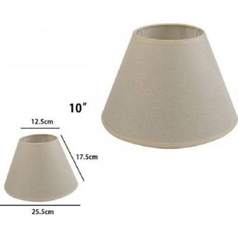 Abat-jour Conique Cylindrique Classique De Remplacement Pour Lampe Et Applique En Tissu Tnt -10" -beige
