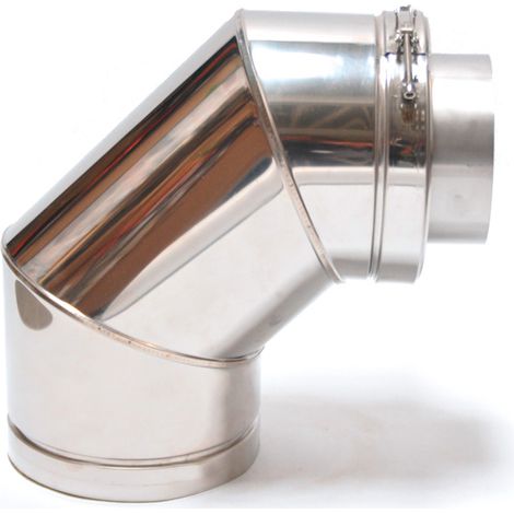 ASTEC Rohrbogen 90° Winkel doppelwandig DN113-300 Edelstahl Rohr Bogen Schornstein 8223-113 (1/2)