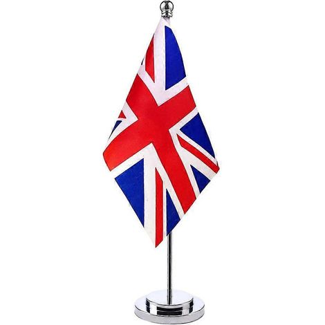 Britische Tischflagge aus Polyester, kleine Mini-Tischflagge mit Ständer