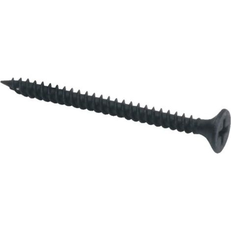 Vis plaque de plâtre tête trompette empreinte empreinte PH 2 acier phosphaté noir entièrement filetées. Ø 3.5x55 mm. boîte 500 - STAFA TRADING (1/2)