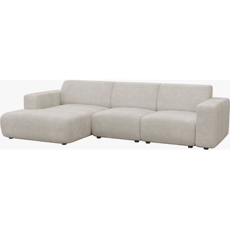 NAYVA Canapé d'angle en tissu beige - Angle gauche (1/5)
