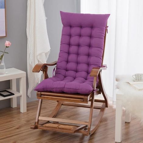 Coussin de Chaise Longue Bain de Soleil, Coussin transat Jardin Exterieur antidérapante avec Couvre-Chef,120 x 48cm,Voilet (1/4)