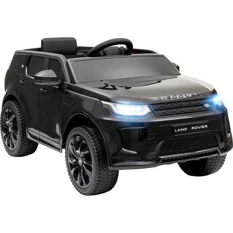 Kinder-Elektroauto, offiziell lizenziertes 12-V-Land-Rover-Fahrzeug mit Elternfernbedienung und LED-Lichtern, robuster PP-Kunststoff, Schwarz (1/5)
