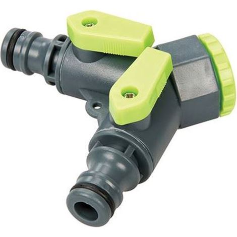Raccordo a due vie con valvole 3/4"" BSP e 1/2" maschio silverline (1/7)