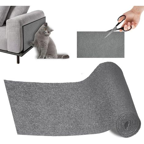 Cat Scratching Post for Sofa, Mat to cut, furniture, walls, sisal and carpet, DIY protection claw, 100 x 30 cm, light grey