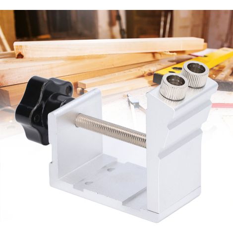 Positionneur de perçage pour trous de poche, kit de serrage pour trous de poche, outil de positionnement pour perçage en aluminium, argent et blanc. (1/5)