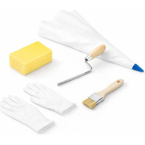MAT INTER - Kit de joint pour parement : Fer à joint + Eponge + Pochoir + Gant + Pinceau