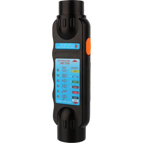 Testeur de Prise Remorque 7 Broches 12V, Outil de Diagnostic pour Connecteur d'Attelage Noir (1/5)