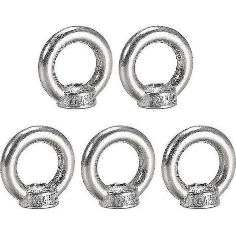 Lot de 5 écrous à œil ronds M5 en acier inoxydable 2024 (1/5)