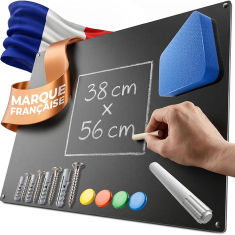 Tableau Magnetique Mural 56 x 38 cm Comprend un marqueur à craie liquide, une éponge, 2 aimants et un kit d'installation Tableau Magnétique pour la cuisine, le bureau et la maison (1/5)
