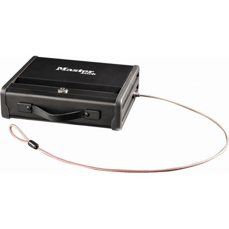 MASTER LOCK Compatta Cassaforte [Con Chiave] [Con Cable] [Small] PP1KML - Ideale per Gioielli, Soldi, Pistola, Oggetto Prezioso (1/2)