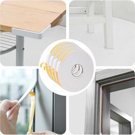 Teenpull – Selbstklebendes Schaumstoffband 4 pcs Weiß 20mm x 5m CR-Schaum (1/5)