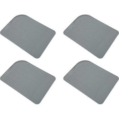 Lot de 4 coussinets lissants en silicone résistant à la chaleur, adaptés aux fers à friser, lisseurs et fers à lisser. (1/5)